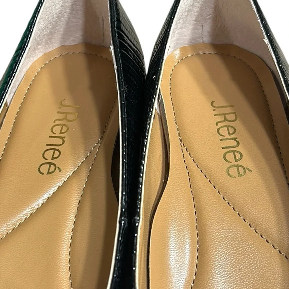 J.Renee shoes,women NEW!black patent lizard print BAMBALINA  classy ,1” heel - Picture 9 of 16